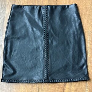 I.N.C. Black Faux Leather Skirt Classic Timeless Capsule